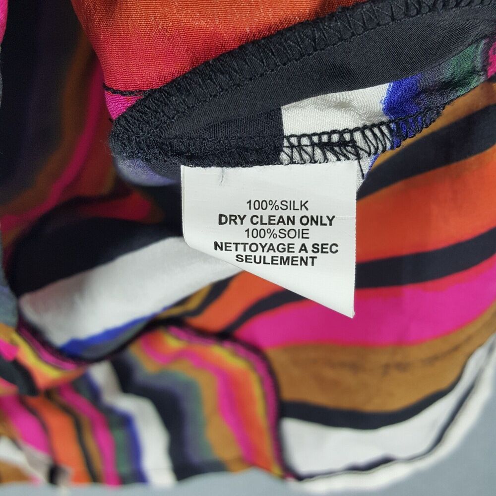 Trina Turk Womens Short Sleeve Silk Multi-color Blouse Top Size P - Picture 3 of 4